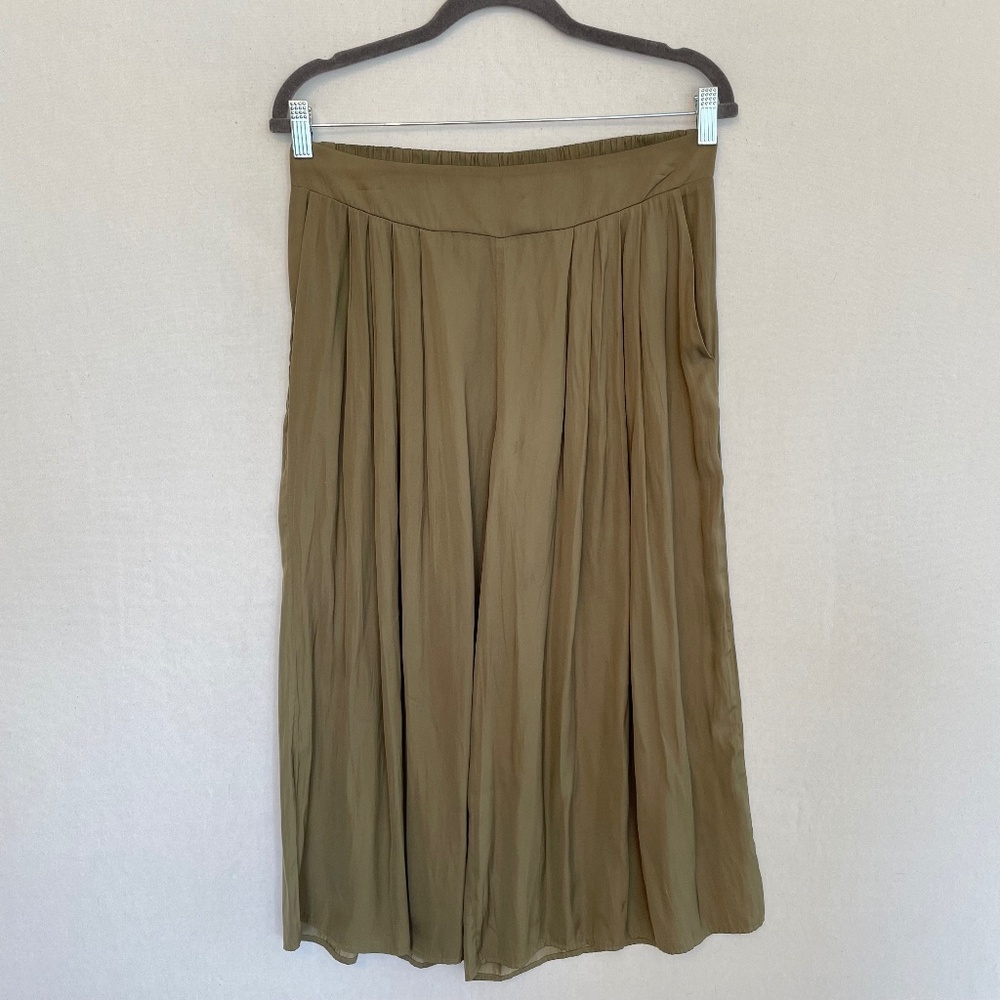 VINCE CAMUTO Women’s Small Olive Wide Leg Gaucho Pants Pockets